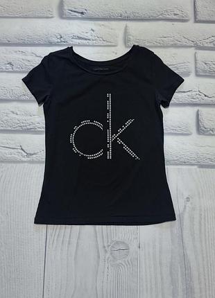 Calvin klein футболка чорна xl з логотипом зі страз