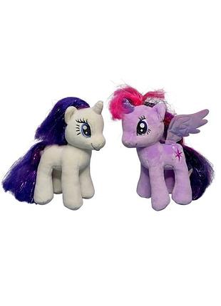 Пара оригінальних мʼяких іграшок ty sparkle поні раріті та іскорка my little pony rarity twilight sparkle 18 см