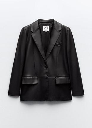 Кожаный пиджак жакет блейзер zara