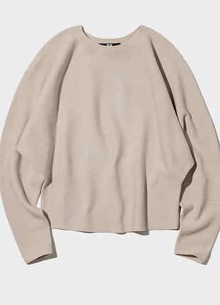 Джемпер uniqlo колекція 3d knit cotton з об'ємними рукавами довман/0000h/