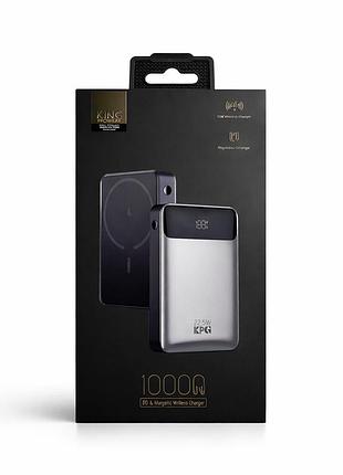 Повербанк king power wpg-108 10000 маг з бездротовою зарядкою magsafe та швидкою зарядкою pd 22.5 вт