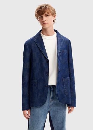 Мужской джинсовый пиджак desigual, л размера