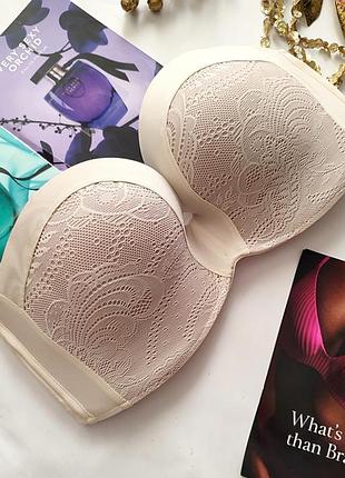 Бюстгальтер wonderbra 34b 75b ажурний бардотка без бритель