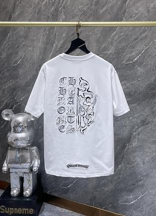Chrome hearts футболка мужская оверсайз унисекс чёрная белая