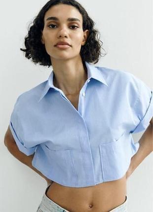 Вкорочена оверсайз сорочка zara