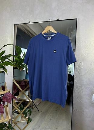 Синя футболка weekend offender щільна бавовна з патчем