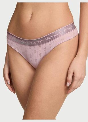 Женские трусики victoria's secret (329425482346) logo pointelle thong xl розовые