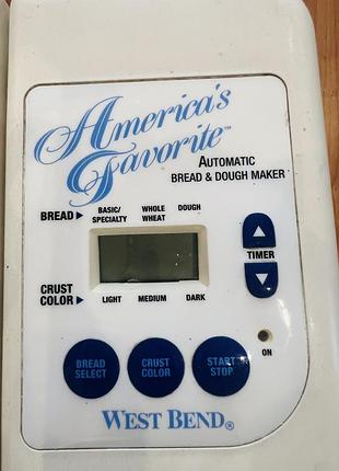 Хлібопічка west bend automatic bread & dough maker 9