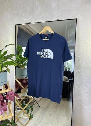 Футболка the north face оригінал насичений синій колір