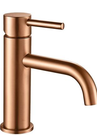 Смеситель для умывальника низкий rea lungo copper brush (rea‑b1112) медный