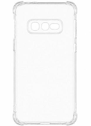 Tpu чохол getman ease logo посилені кути full camera для samsung galaxy s10e безбарвний (прозорий)