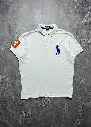 Vintage винтажная футболка поло polo ralph lauren #3 поло ральф лаурен big pony chief keef чиф киф size l размер л