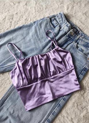 Топ атласний на бретелях