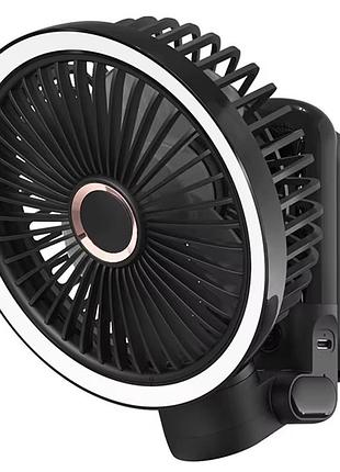 Портативный вентилятор gf12 с зажимом+led 5400mah black