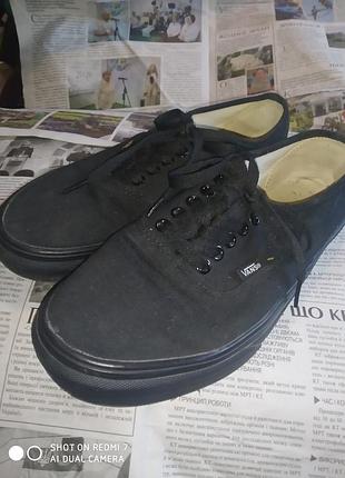 Черные кеды vans authentic black/black 43 для скейтеров 3