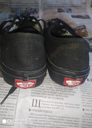 Черные кеды vans authentic black/black 43 для скейтеров 7
