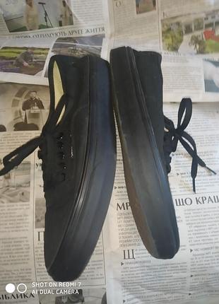 Черные кеды vans authentic black/black 43 для скейтеров 5