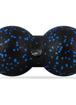 Масажний м'яч подвійний powerplay pp-4352 epp foam peanut ball (d8*16cm.) чорно/синій