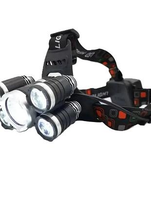 Налобний ліхтар на акумуляторі 5 led ламп bass polska 5875