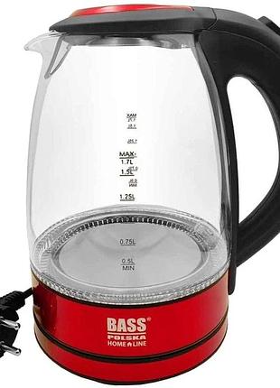 Электрический чайник со светодиодной подсветкой, 1,7 л bass polska bh 10360