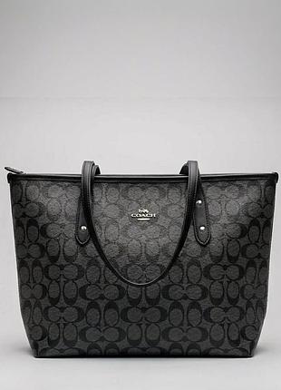 Жіноча сумка шопер coach city tote сіра (1386-3)