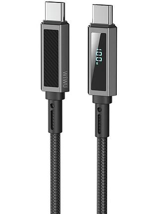 Дата кабель wiwu c079 warriors type-c to type-c 100w (1.2m) black