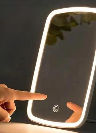 Дзеркало для макіяжу з led-підсвічуванням та сенсорним керуванням – 3 режими освітлення, регулювання нахилу