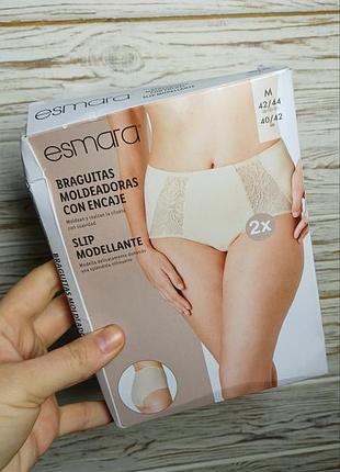 Комплект бежевий трусики з утяжкою 2 шт з мереживом esmara німеччина