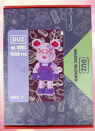 3d конструктор magic blocks bearbrick мишка в комбинезоне, 1580 деталей