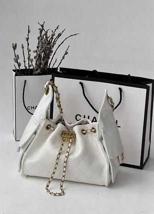 Шкіряна сумка 27х20х13 см з ланцюжком ремінцем на плече chanel жіноча містка сумочка від шанель