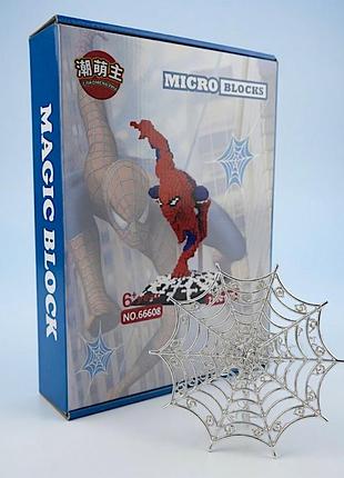 3d конструктор magic blocks супергерой человек паук, спайдермен, 7530 деталей