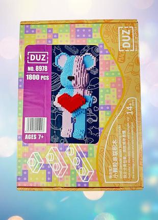 3d конструктор magic blocks bearbrick мишка с сердцем brown love bear, 1800 деталей bearbrick 8978