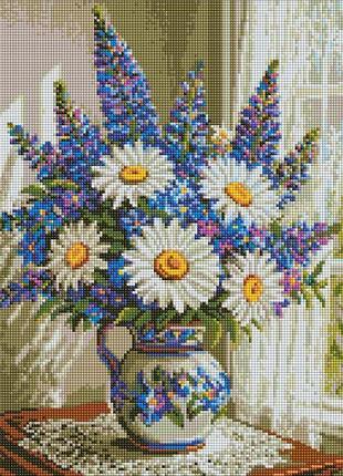 Алмазна мозаїка - ромашки та люпини ©art_selena_ua идейка 40х50 см (amo20484)