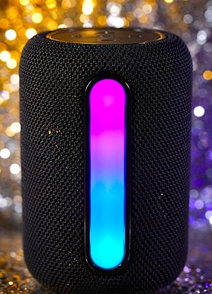 Портативна bluetooth колонка bs-03 з rgb підсвіткою, чорна