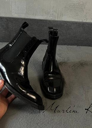 Ботинки martine rose 39 vero cuolo made in italy черные лакированные челси 39