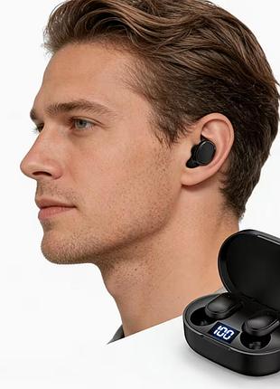 Бездротові bluetooth вакуумні навушники led-дисплеєм для спорту та ігор чорні