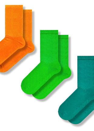 Набор высоких носков sox (3 пары: оранж + зеленый + морской)