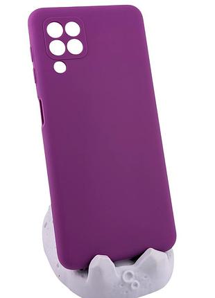 Чехол silicone cover для samsung galaxy a22 / a225 бампер с микрофиброй фиолетовый