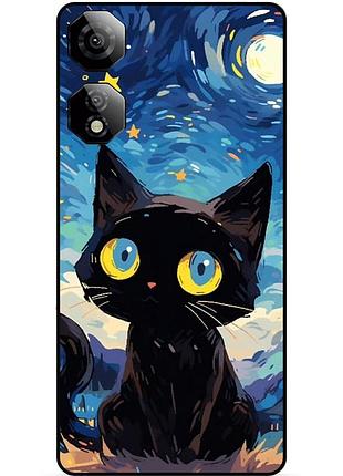 Силиконовый бампер чехол для zte nubia neo 2 5g котик звездная ночь ван гог