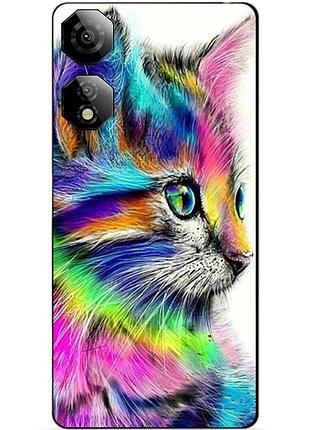 Чехол силиконовый бампер для zte nubia neo 2 5g с рисунком акварельный кот