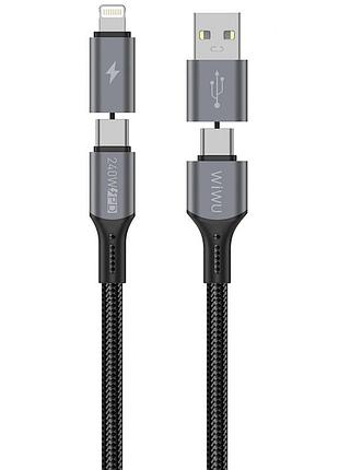 Дата кабель wiwu c077 cyberlink type-c to lightning 27w (1m)