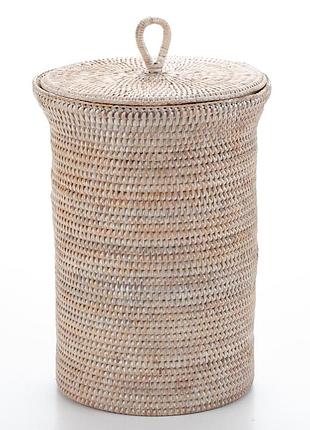 Ведерко декоративное плетеное из ротанга 22*35 см 71011-white nai