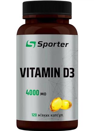 Вітаміни sporter vitamin d3 4000 me 120 гелевих капсул