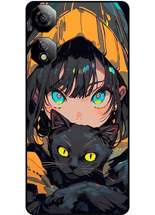 Силиконовый бампер чехол для zte nubia neo 2 5g с рисунком аниме котик