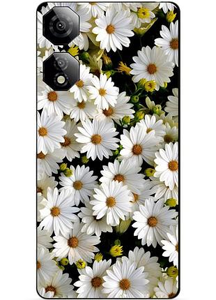 Чехол силиконовый бампер для zte nubia neo 2 5g с рисунком ромашки цветы