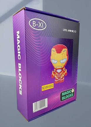 3d конструктор magic blocks супергерой тор железный человек человек паук, 2053 деталей залізна людина