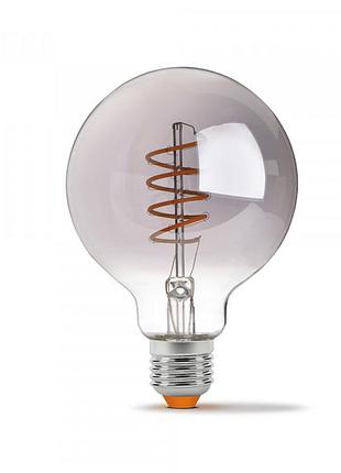 Світлодіодна лампа videx filament g95fgd 4w e27 2100k дімерна графіт для освітлення приміщень