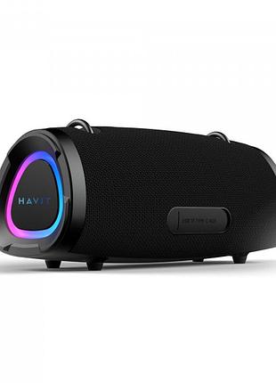 Портативна колонка havit sk903bt 60w ipx6 rgb чорна бездротова колонка з функцією powerbank для відпочинку