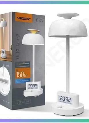 Настільна led-лампа videx tf24 з акумулятором 8 w 4000 k rgb для роботи та читання
