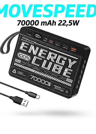 Портативний зовнішній акумулятор movespeed z70 (yspbz70 se) 70000 ма·год, 259,74 вт·год, швидка зарядка до 35 вт, usb-c pd, qc, le